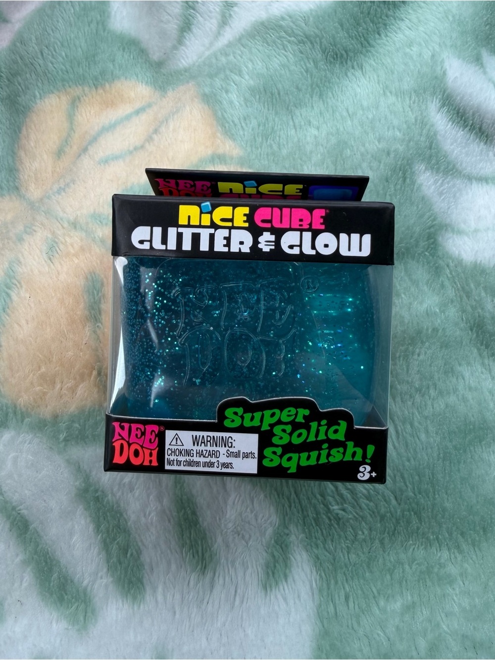 Needoh Nice Cube Glitter & Glow Blue